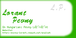 lorant pevny business card